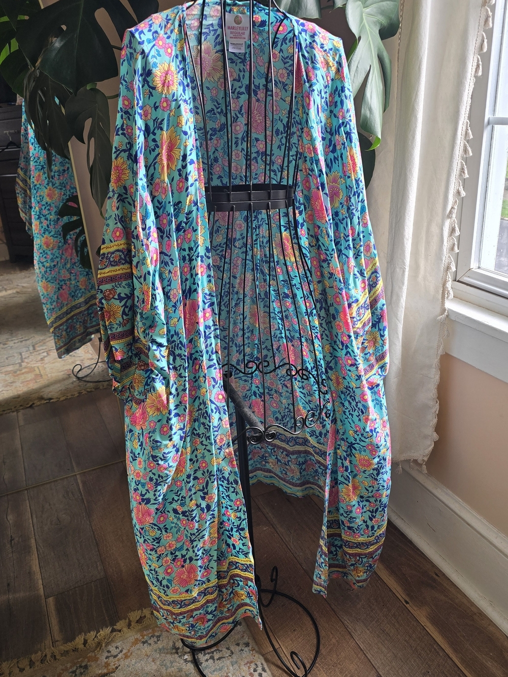 ✨ Marleylilly Monogrammed Boho Floral Print Kimono Cardigan Cover-Up | Regular ✨